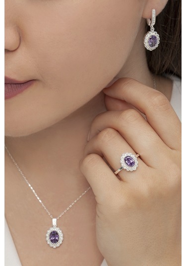 Agakulche Oval Model Kadın Gümüş Takı Seti S62-km 925