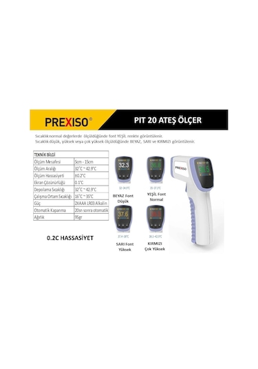Prexiso PIT20 Infrared Alından Temassız Termometre Ateş Ölçer
