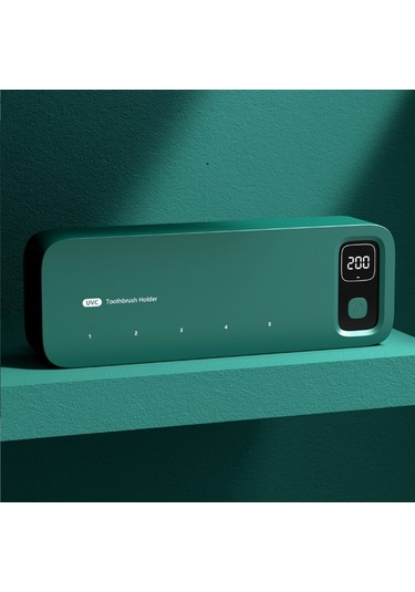 1pcs Green Uv Diş Fırçası Sterilizatörü Şarj Edilebilir Hızlı Koyu Yeşil