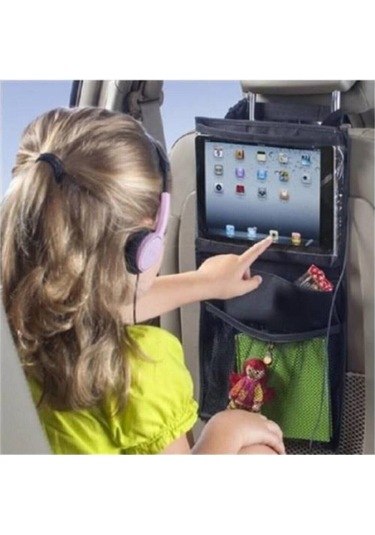 Araba Koltuk Arkası Şeffaf Koruyucu Kılıf Tablet Tutucu Araç Içi Düzenleyici Organizer