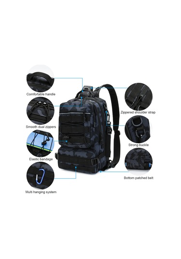 Olta Takımı Sırt Çantası Saklama Çantası Açık Omuz-kamuflaj