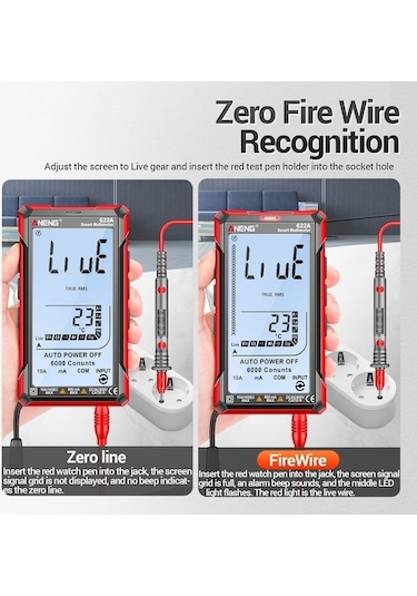Weichuang01 622b Dokunmatik Ekran Multimetre Akıllı Yanma Önleyici Weichuang01 Led Işıklı Yüksek Hassasiyetli Multimetre