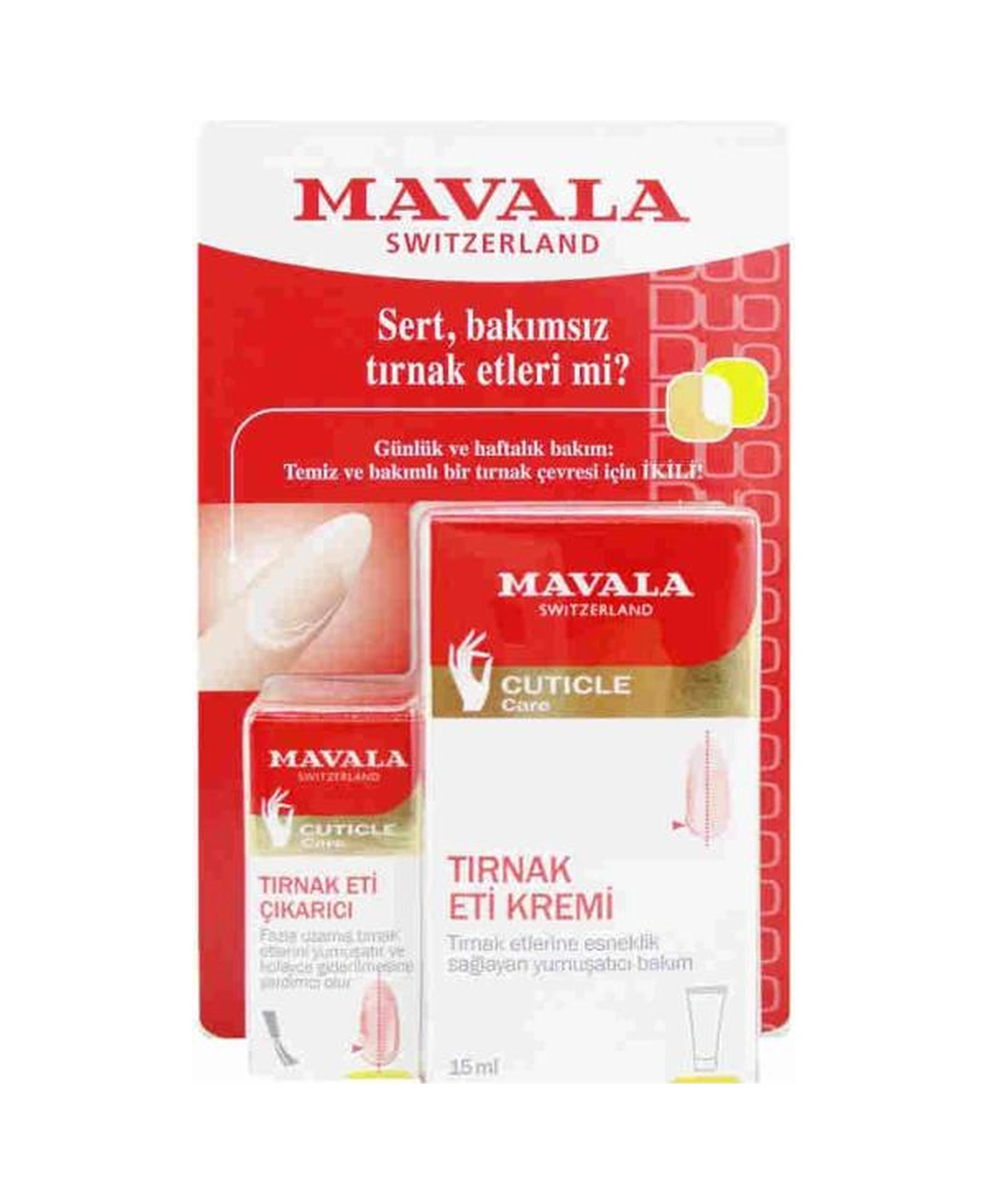 Mavala Tırnak Eti Kremi 15 Ml + Tırnak Eti Çıkarıcı 5 Ml Bakım Seti