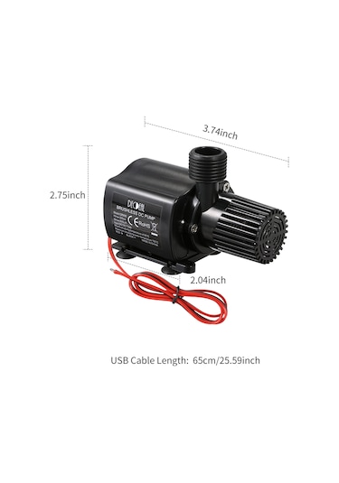 Decdeal Ultra Sessiz Dc12v Mikro Tip 1 Fırçasız Su Pompası