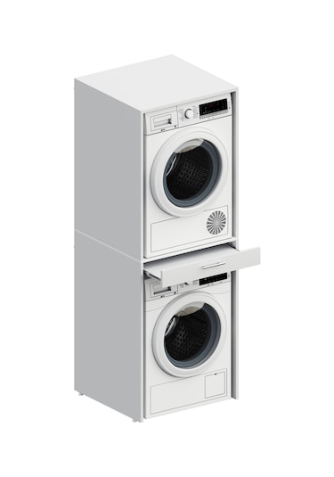 Aqua Bagno Voca Smartbox Çamaşır Ve Kurutma Makinesi Dolabı -çekmeceli Beyaz