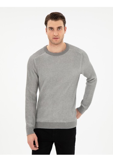 Pierre Cardin Erkek Açık Gri Melanj Kazak /triko 50297117-vr091 Açık Gri Melanj