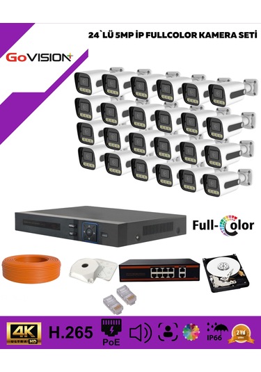 Go Vision 24'lü Güvenlik Ip Kamera Seti - 5mp Kamera