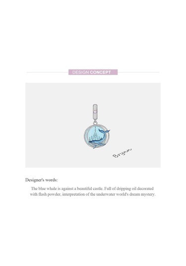 Bamoer 925 Ayar Gümüş Emaye Denizaltı Balinalar Mavi Okyanus Charm Kolye Orijinal Bilezik Veya Bileklik Gümüş