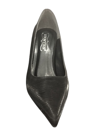 Ventes 8357707z Baskılı 8 Cm Kadeh Topuk Günlük Şık Kadın Stiletto Ayakkabı Siyah