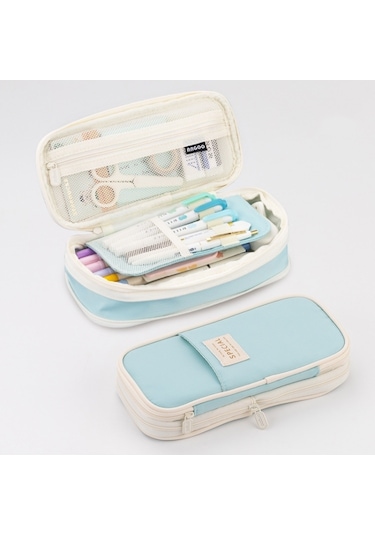 Angoo Macaron Çift Katmanlı Geri Çekilebilir Büyük Kapasiteli Kalem Kutusu Kırtasiye Kutusu Açık Mavi Angoo Macaron Çift Katmanlı Geri Çekilebilir Büyük Kapasiteli Kalem Kutusu Kırtasiye Kutusu Açık Mavi