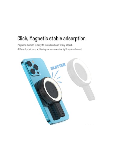 Youtek İphone Uyumlu İçin Manyetik Dairesel Led Dolgu Işığı - 2500k-9000k Ayarlanabilir Renk Sıcaklığı