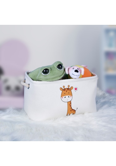 Decolove Oyuncak Sepeti - Zürafa Desenli / Küçük Boy Krem