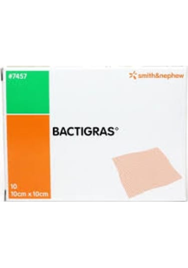 Smith&Nephew Bactigras Yara Örtüsü Antiseptik Sargı Bakım Örtüsü10 x 10 CM 5 Adet