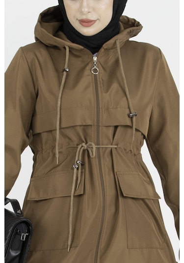 Sevitli Beli Tünelli Trençkot-taba-2408-taba Taba