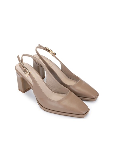 Tamer Tanca Kadın Vegan Bej Topuklu Ayakkabı 932 2952 Bn Ayk Y25 Vızon Cılt Vizon