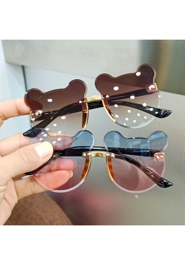 Trendooze Sevimli Parti Moda Mavi&pembe Karikatür Kafa Için Hediye Günü Güneş Güneş Gözlüğü Gözlüğü Doğum Çocuklar Çocuk Bebek Ayı Hw Mavi - Pembe