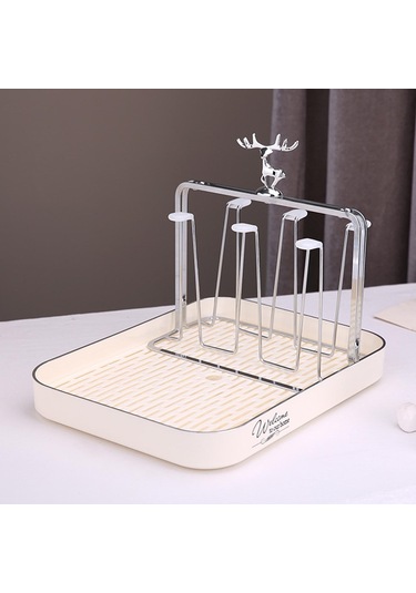 Suntek Bar Bej Için Drenaj Tepsili Ve Kulplu Kupa Düzenleyicili