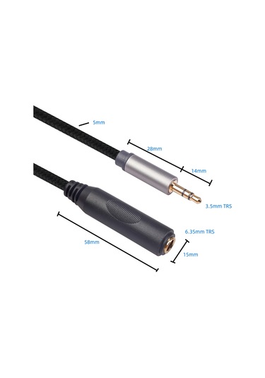 Sones 2 Adet/paket 3662b-02-03 3,5 Mm Erkek - 6,35 Mm Dişi Ses Kablosu