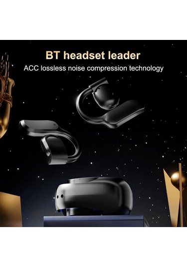 Folinda Gt05 Kulaküstü Açık Kulaaklı Bluetooth 5.4 Kulaklık - Spor İçin Ağrısız Taşıma, Dış Ses Algılama, Uzun Pil Ömrü, Dokunmatik Kontrol, Ipx5 Su Geçirmez, 300mah Şarj Kutusu, Siyah