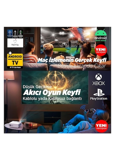 Vankyo Sunspark 500w 9000 Lümen Wi-fi Android Projeksiyon Cihazı