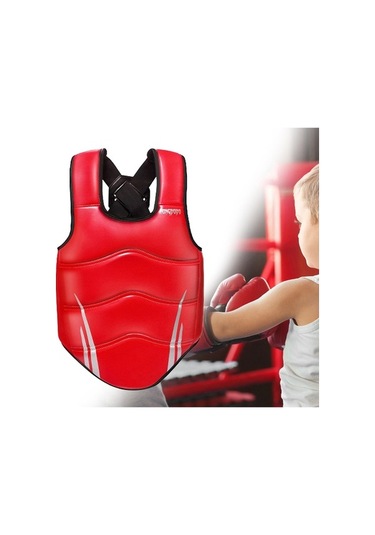 Pazly Suntek Karate Göğüs Koruyucu Elastik Boks Spor S Model Kırmızı Kırmızı