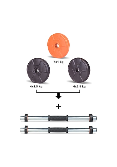 Ecgspor 21 Kg Dambıl Seti Turuncu Siyah