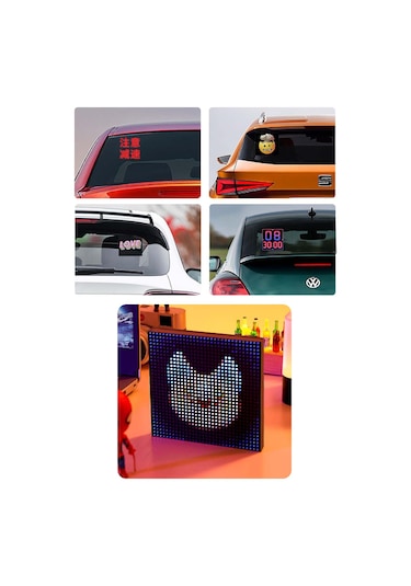 Oto Led Ekran Emoji Ekranı Bluetooth Telefon Kontrol Animasyonlu