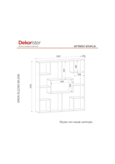 Dekorister Optimist Kitaplık Beyaz