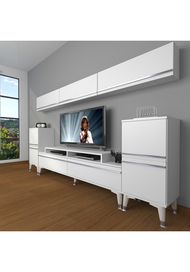 Decoraktiv Ekoflex 9 Mdf Silver Tv Ünitesi Tv Sehpası Beyaz