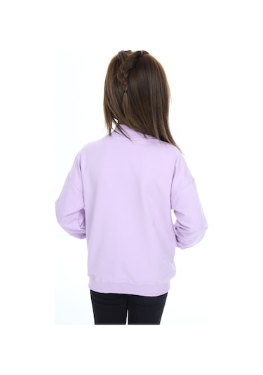 Toontoy Kız Çocuk Baskılı Hırka Lila