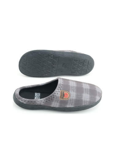 Gezer Erkek Kışlık Rahat Taban Ev Bahçe Terlik Gri