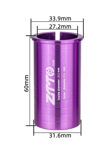 Ztto Bisiklet Koltuğu Direği Adaptörü Alüminyum Bisiklet Selesi Direği Tüpü Azaltıcı Kol Dönüştürücü - 27,2 Mm'den 31,6 Mm'ye