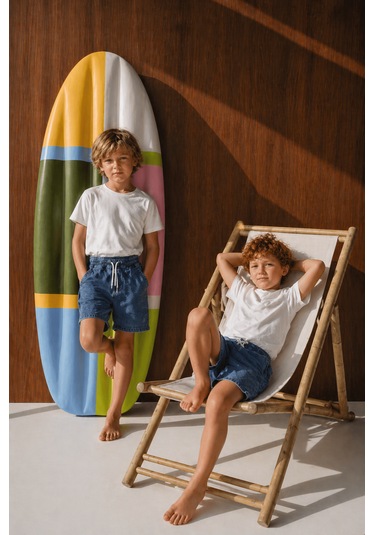 Baby Lory Kids Store Erkek Çocuk Yıkamalı Şort Kot Mavi