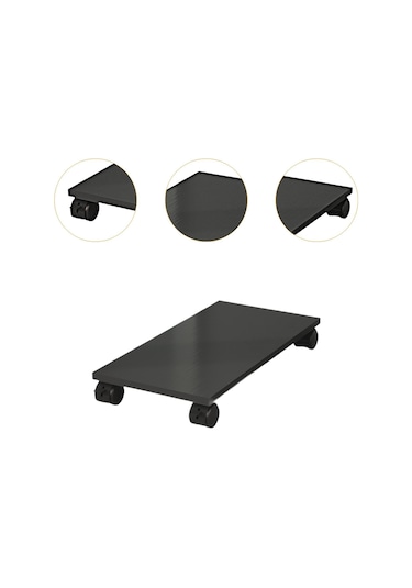 Homyl Masaüstü Cpu Ahşap Tekerlekli Stand Mobil Bilgisayar