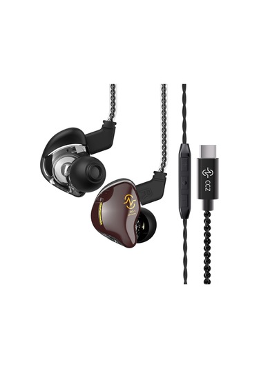 Tenfowee Ccz Profesyonel Kulak İçi Kulaklık - 10mm Çift Manyetik Sürücü, Derin Bass, Yüksek Ses Kalitesi, Spor Ve Müzik İçin Siyah