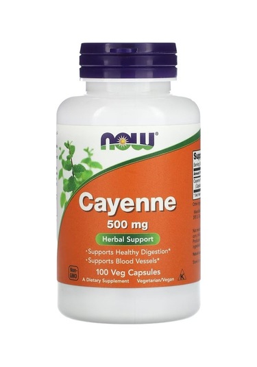 Now Foods Cayene, 500 Mg, 100 Veg Capsules