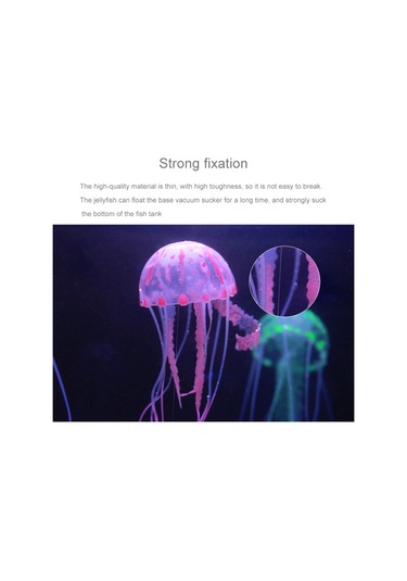 Sones Akvaryum Ürünleri Dekorasyon Silikon Simülasyon Floresan Vantuzlu Denizanası, Boyut: 8 20cm Yeşil