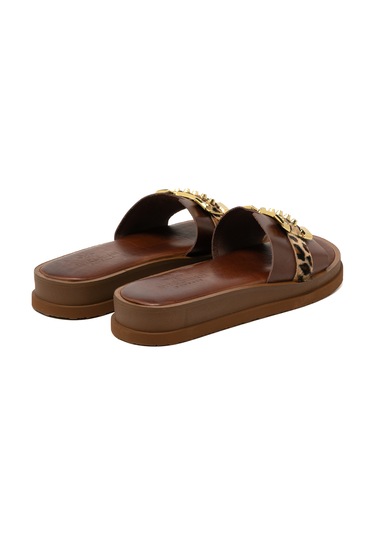 148 Brown Terlik Kadın 26215 Myconian 2025 Greek Sandal