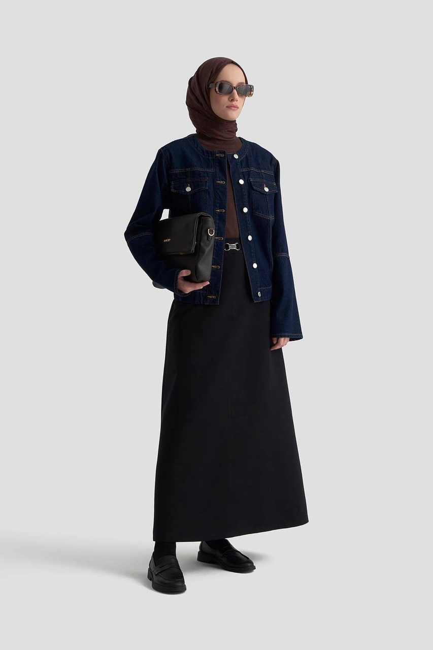 Armine Kemer Detaylı Etek 25k1915 Siyah Siyah