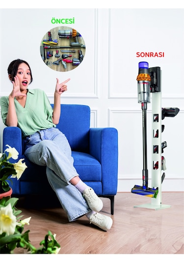 Bumech Stark -philips-Bosch Uyumlu- Beyaz Dikey Süpürge Standı