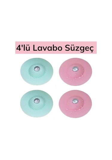 4*Lü Silikon Malzeme Banyo Mutfak Gider Evye Lavabo Çöp Tıpa