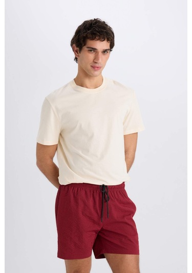 Defacto File Astarlı Kısa Boy Deniz Şortu E0945ax25hsbr285 Bordo