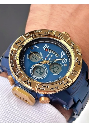 Digital & Analog Erkek Kol Saati Led Işık, Takvim, Kronometrep3389s3536