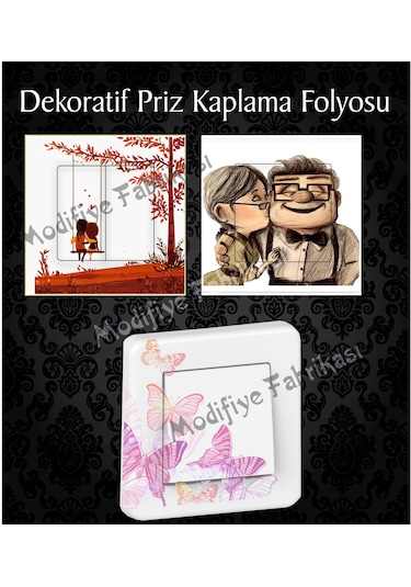 Dekoratif Priz Kaplama Folyosu - Uv Baskılı - Tüm Anahtarlar Çok Renkli