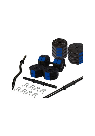 Tan Spor 70 KG Dambıl Halter Ağırlık Full Kısa + Düz + Z Bar Set Kırmızı Kapaklı