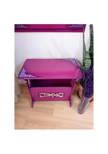 Flört Rengi Gazetelikli Sehpa Fuşya