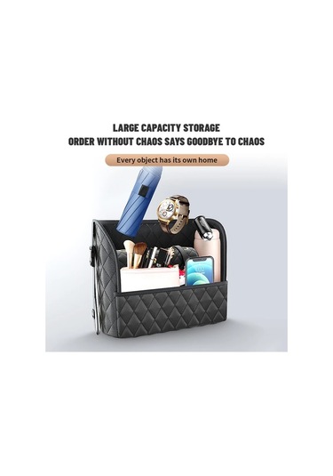 Chuangyinshop Black Car Back Seat Organizer Geniş Kapasiteli 3 Cep Çok Modelli Uyumlu 12 Ay Dayanıklı