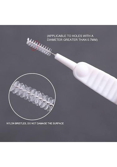 Beyaz 10 Paket Mini Duş Başlığı Temizleme Fırçaları Tıkanma Önl