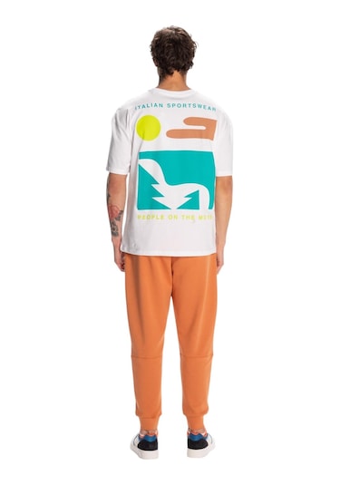 Kappa Erkek Mavi Regular Fit Tişört Beyaz