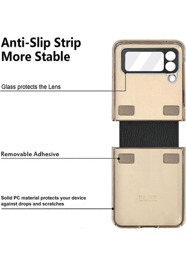 Samsung Galaxy Z Flip4 5g Gkk Renkli Pu Telefon Kılıfı Ve Halka Tutucu Diğer